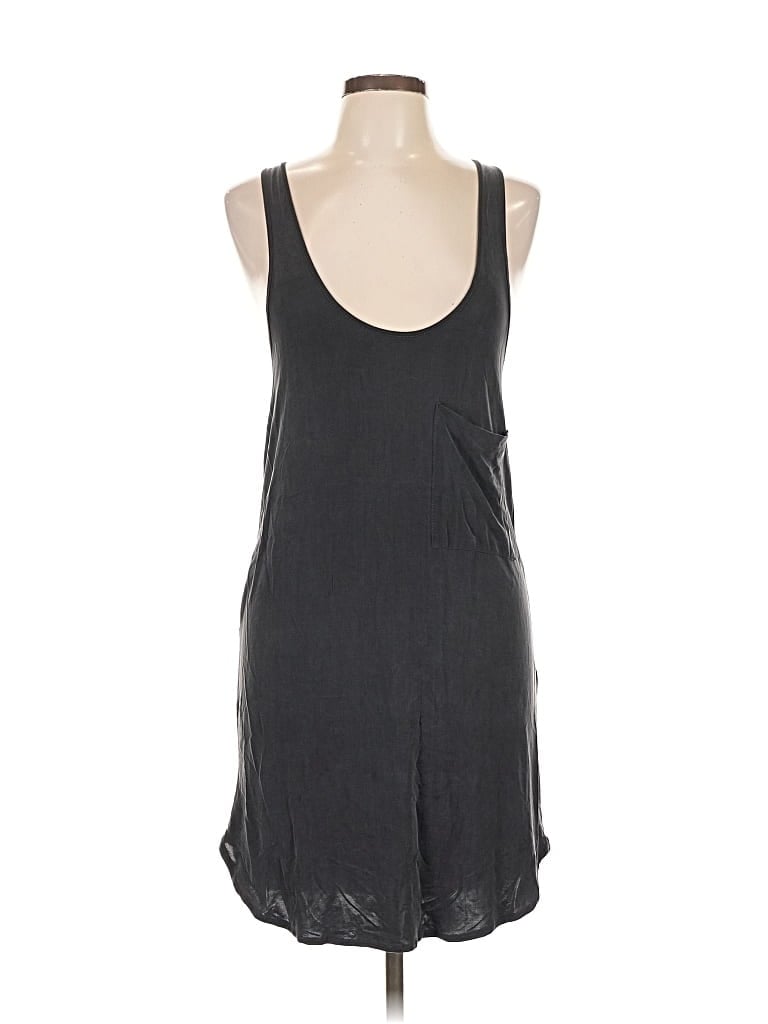 Pre-owned Zara W&b Collection Sleeveless Top Gray Solid Pattern Scoop Neck Tops