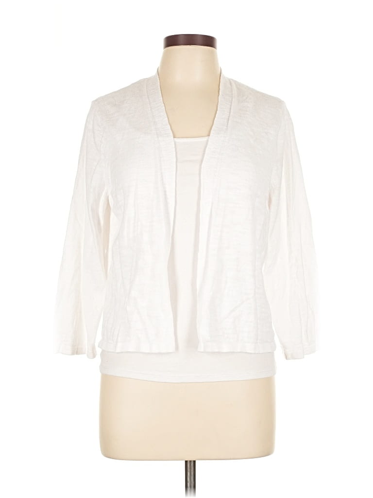 Pre-owned Croft & Barrow Cardigan Sweater In White