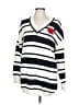 Magaschoni 100% Nylon Stripes White Pullover Sweater Size L - photo 1