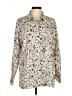 A New Day 100% Polyester Print Ivory Long Sleeve Blouse Size M - photo 1