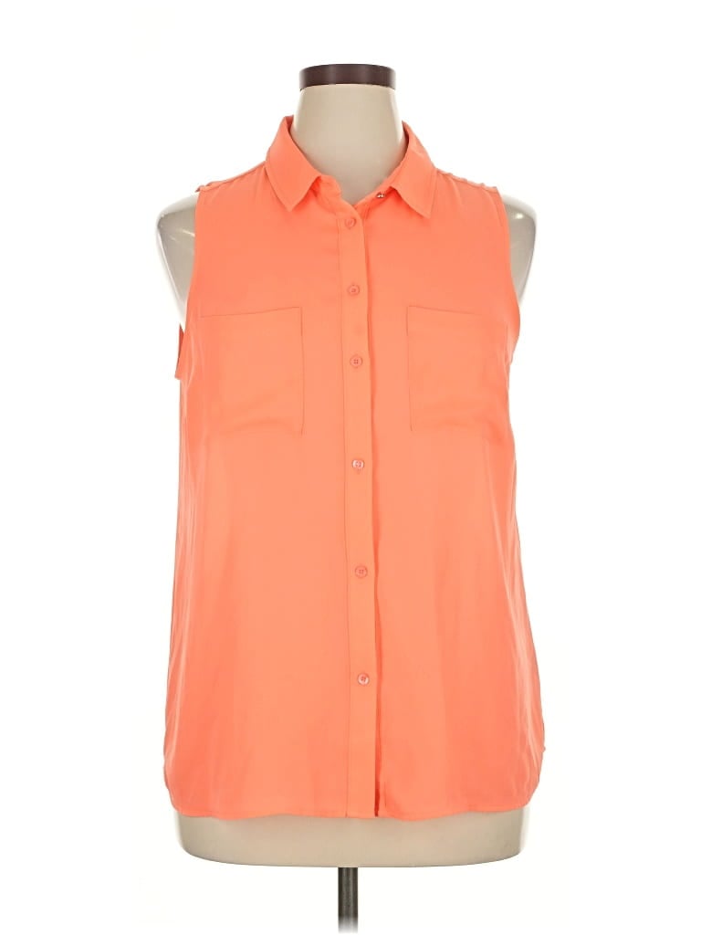 Pre-owned Apt. 9 Sleeveless Blouse In Orange