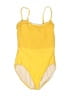 Hermoza Tweed Yellow One Piece Swimsuit Size 8 - photo 1