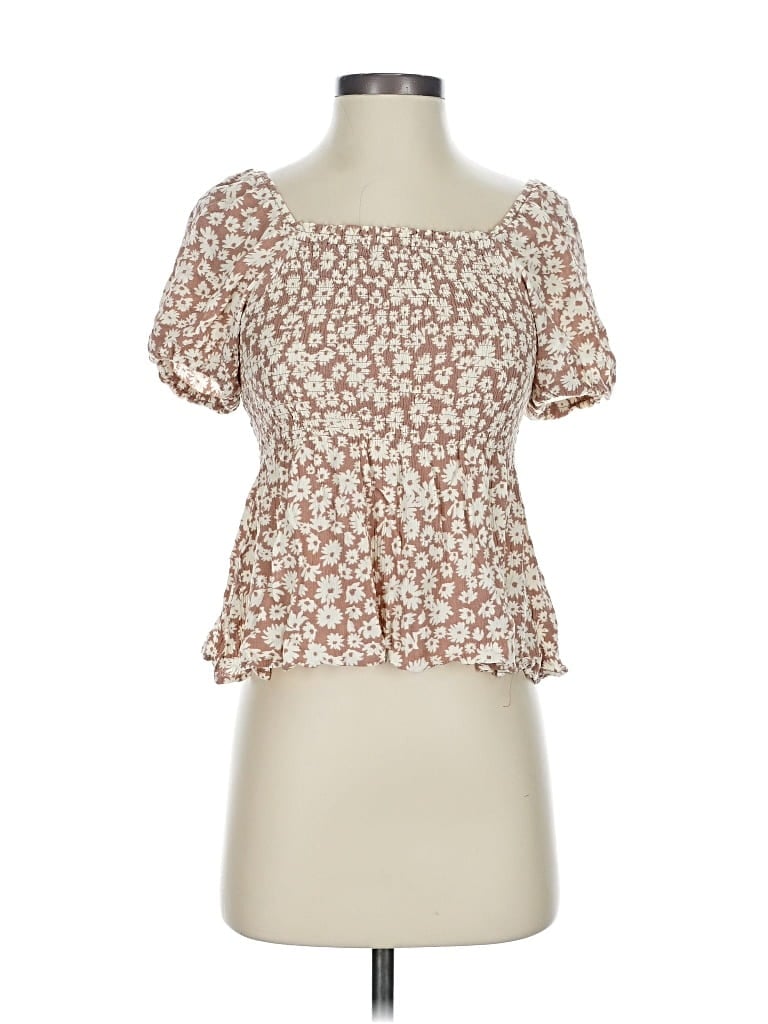 Pre-owned Paper Crane Short Sleeve Blouse In White