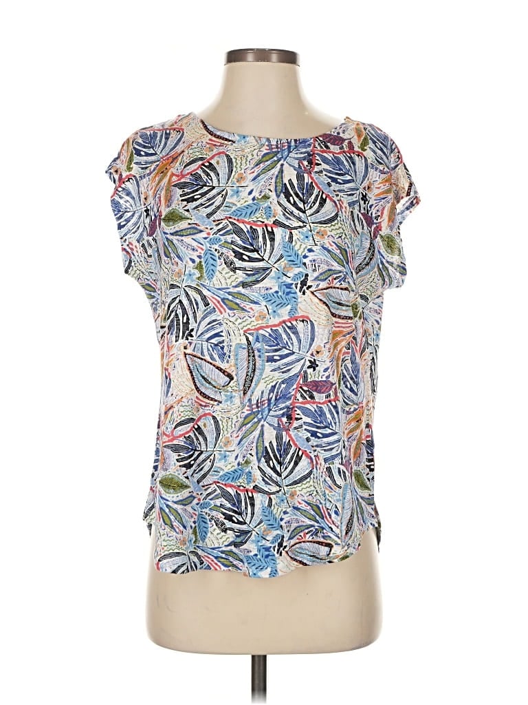 Pre-owned C&c California Short Sleeve Blouse In Blue