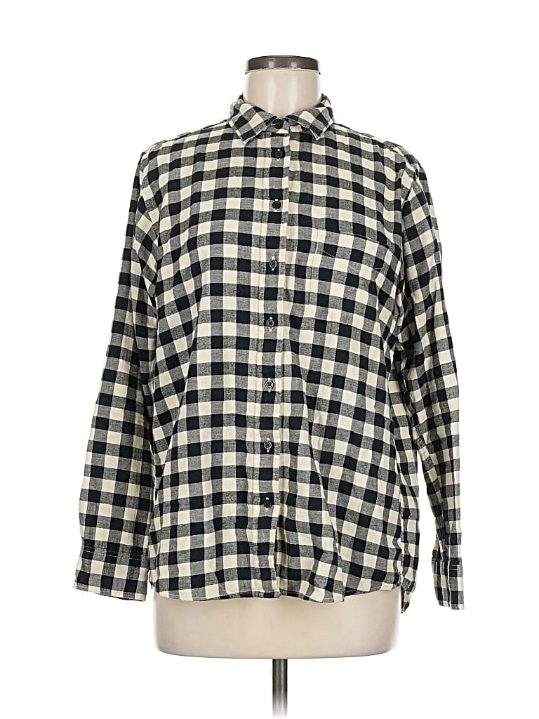 Pre-owned Uniqlo Long Sleeve Button Down Shirt In Black
