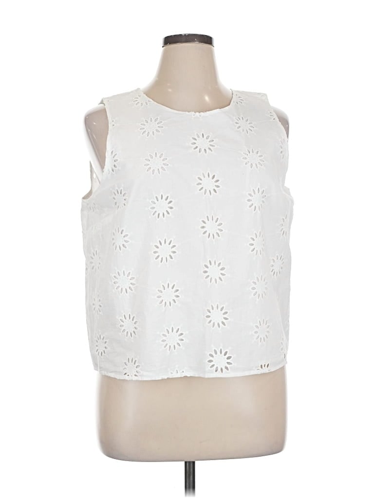 J.crew Factory Store Sleeveless Blouse In White