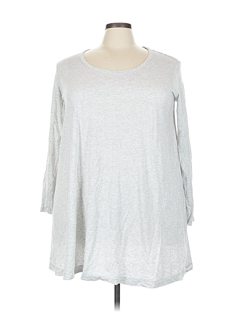 Pre-owned Joan Vass 3/4 Sleeve T-shirt In Silver