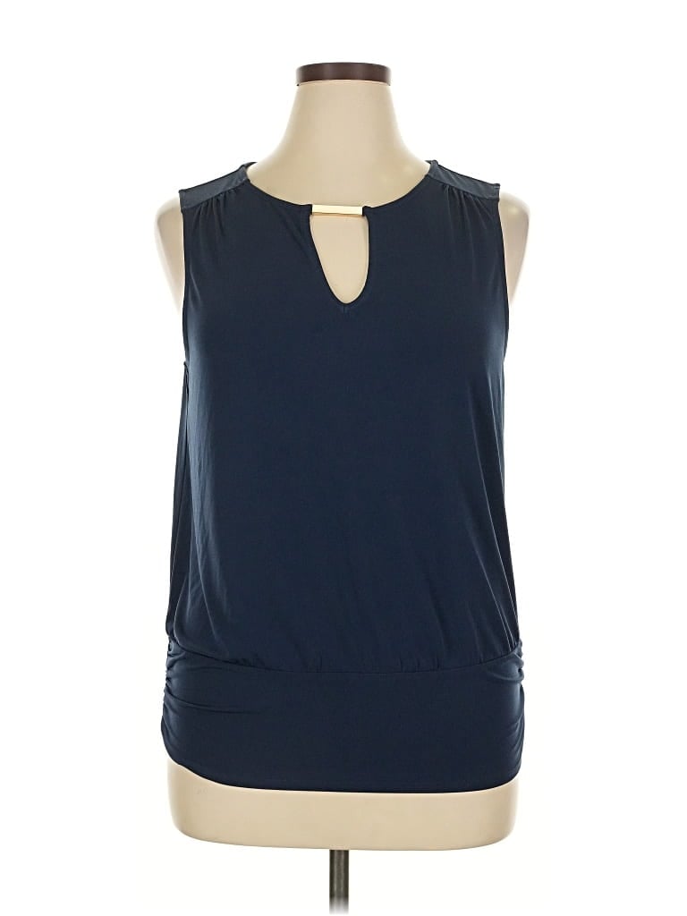 Pre-owned Inc International Concepts Sleeveless Blouse In Blue