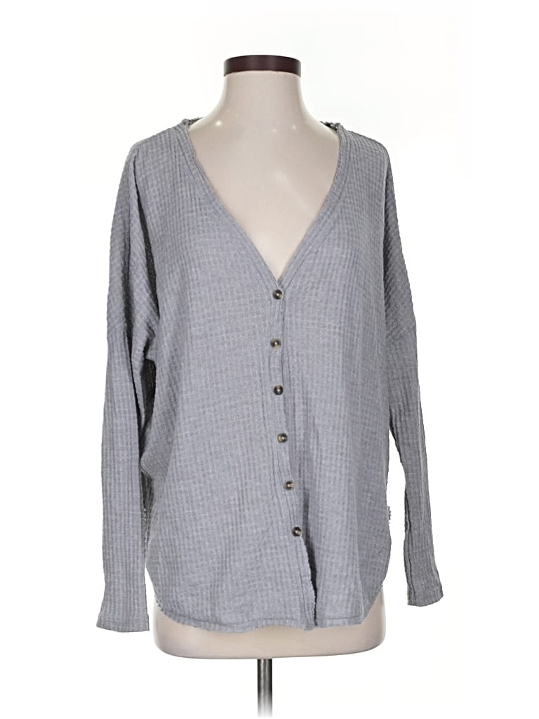 Pre-owned Out From Under Long Sleeve Blouse In Gray