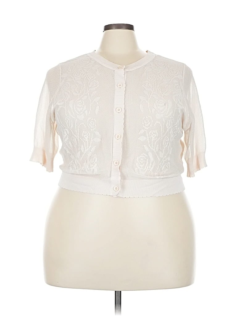 Pre-owned Torrid Short Sleeve Blouse In White