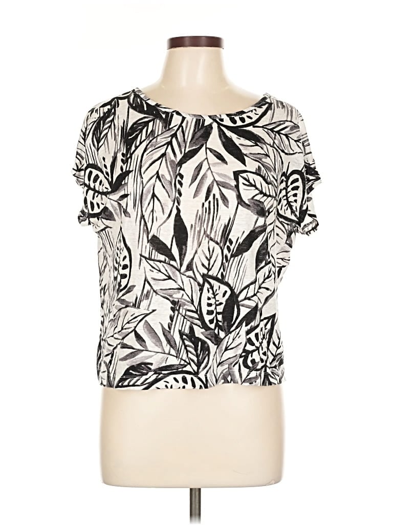 Pre-owned Tahari Short Sleeve T-shirt In White