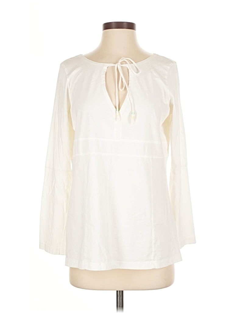 Pre-owned Talbots 3/4 Sleeve T-shirt In White