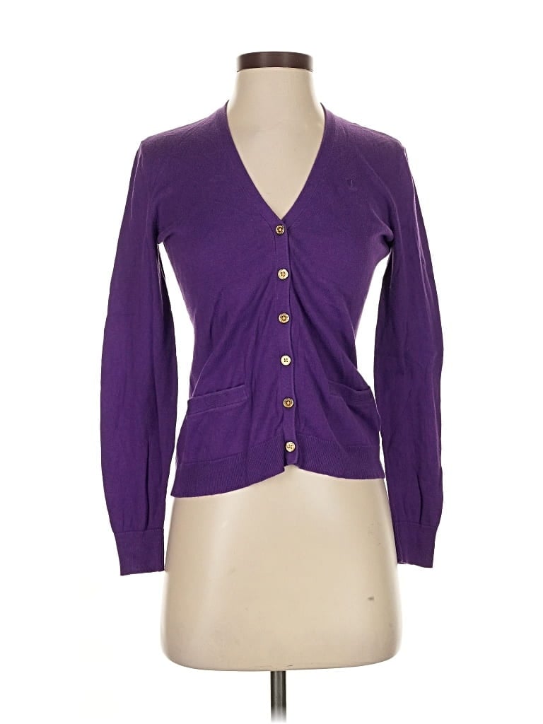 Pre-owned Polo Ralph Lauren Cardigan Sweater In Purple