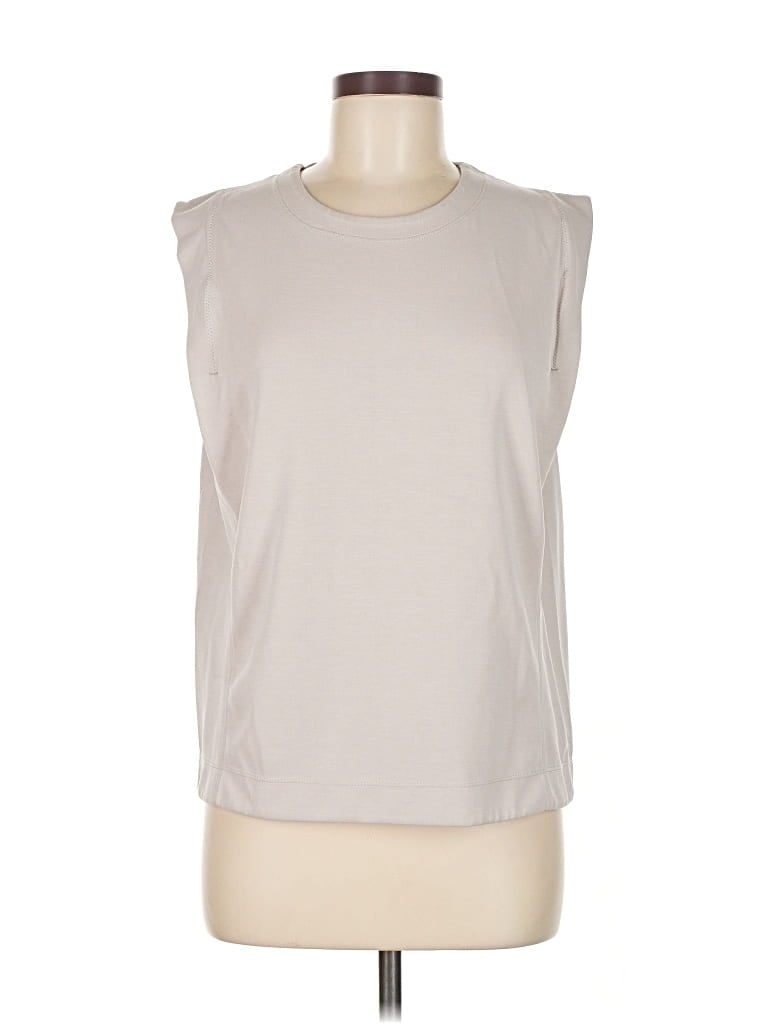 Pre-owned Athleta Sleeveless T-shirt In White