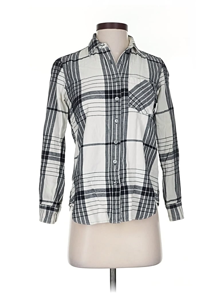 Pre-owned Banana Republic 3/4 Sleeve Button Down Shirt In Gray