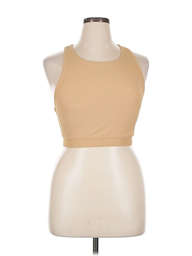 Pre-owned Tone It Up Tank Top Tan Halter Neckline Tops In Brown