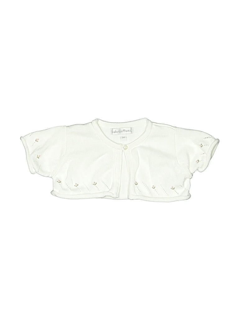 Pre-owned Baby Cottons Babies' Cardigan Sweater In White