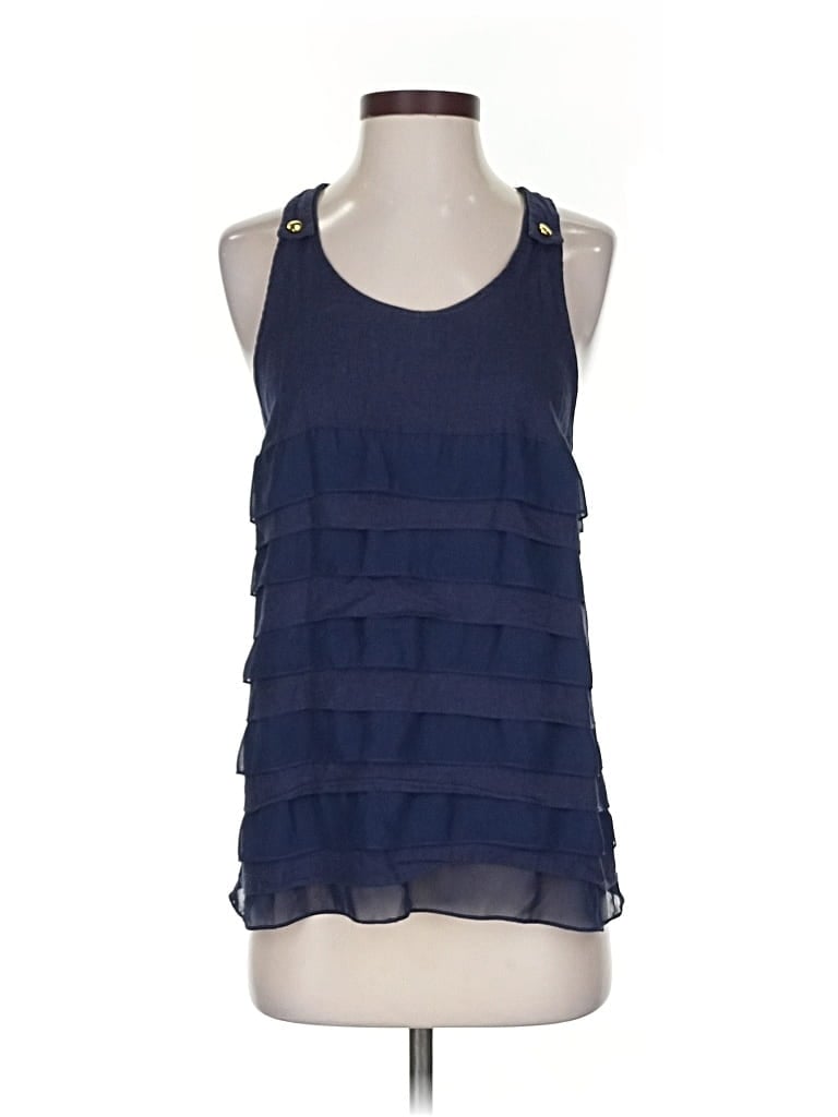 Pre-owned Cynthia Rowley Tjx Sleeveless Blouse In Blue