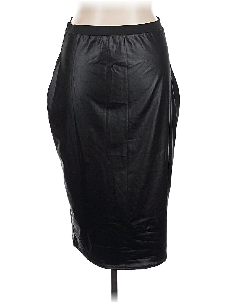Boohoo Faux Leather Skirt In Black