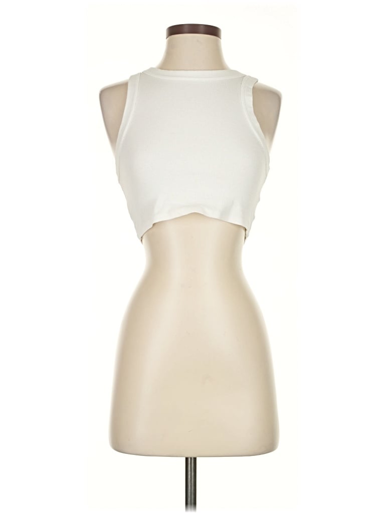 Pre-owned Princess Polly Tank Top Ivory Halter Neckline Tops In White