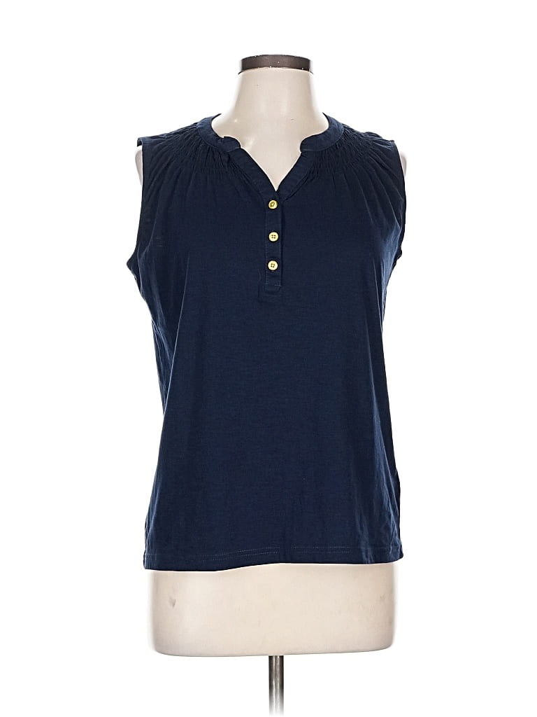 Pre-owned Fresh Sleeveless Button Down Shirt In Blue