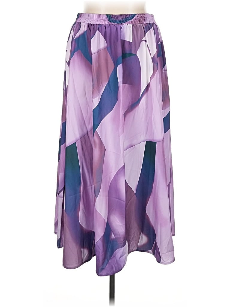 Pre-owned Shein Curve Casual Skirt In Purple