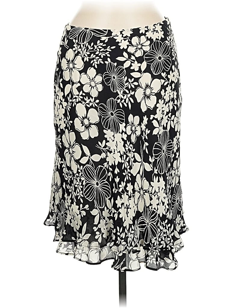 Pre-owned Kate Hill Silk Skirt In Black