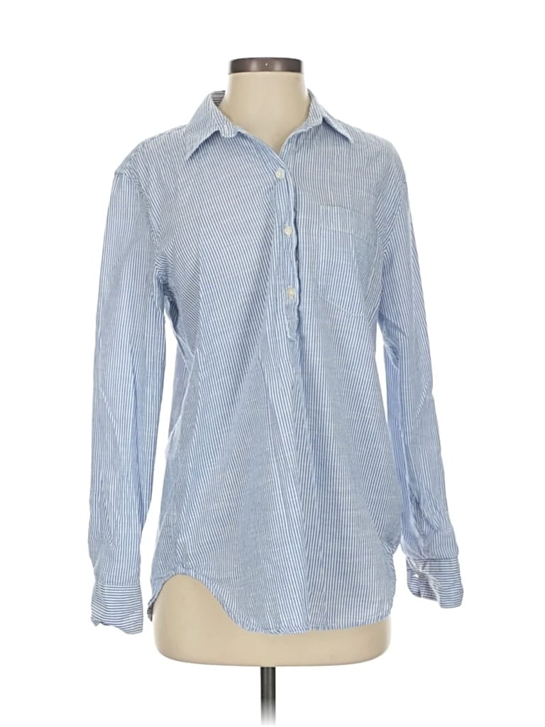 Pre-owned Gap Long Sleeve Button Down Shirt In Blue