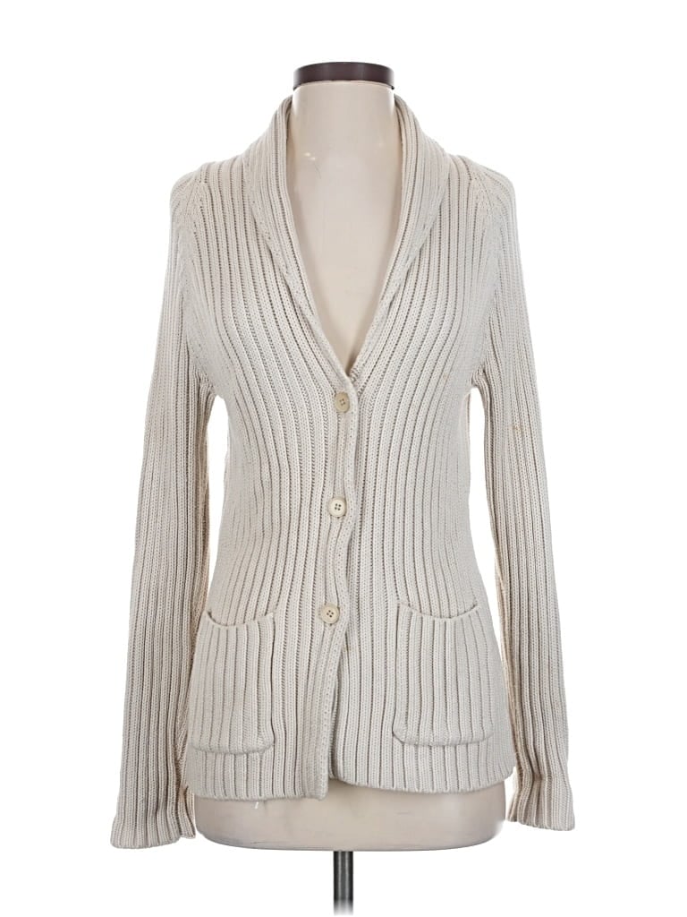 Pre-owned Talbots Cardigan Sweater In White