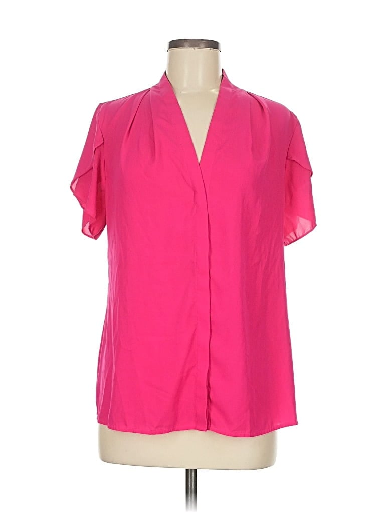 Pre-owned Calvin Klein Short Sleeve Blouse In Pink