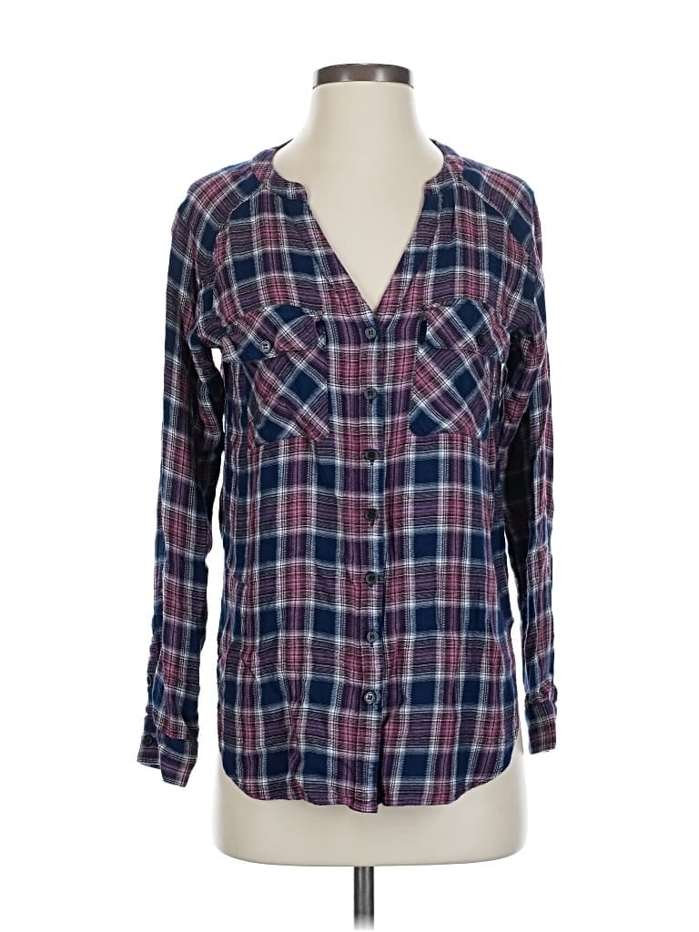 Pre-owned Saks Fifth Avenue Long Sleeve Blouse In Blue