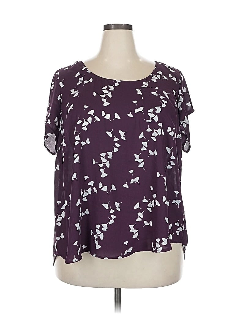 Pre-owned Torrid Short Sleeve Blouse In Purple