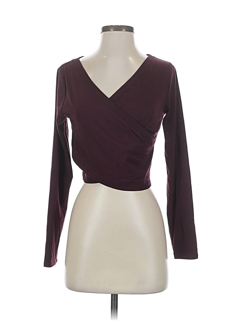 Pre-owned Athleta Long Sleeve T-shirt In Burgundy