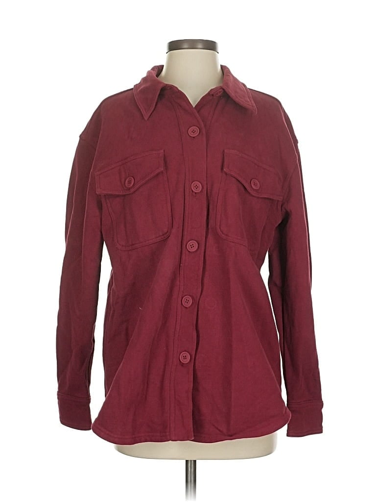 Pre-owned Good American Jacket In Burgundy