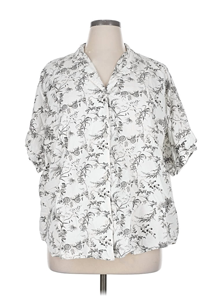 Pre-owned Gap Body Short Sleeve Blouse In Silver