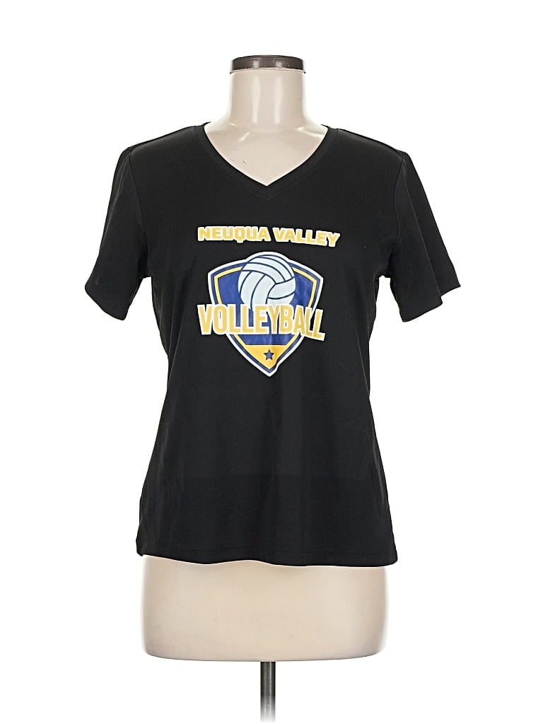 Pre-owned Sport-tek Short Sleeve Top Black V Neck Tops