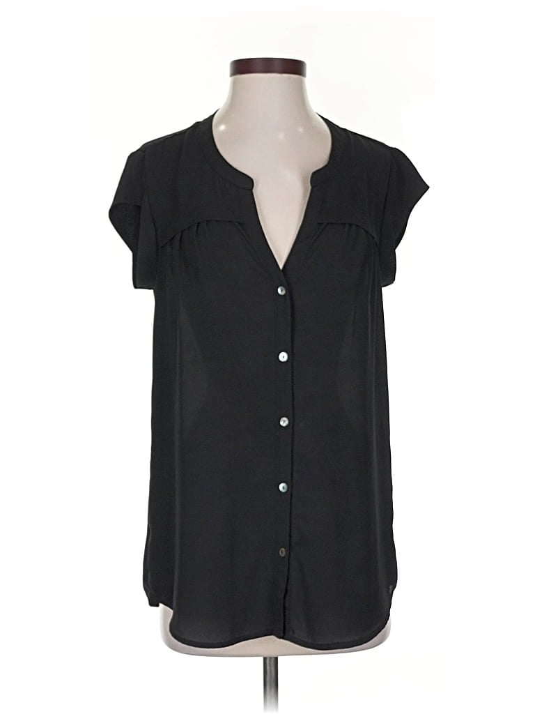 Pre-owned Daniel Rainn Short Sleeve Blouse In Black