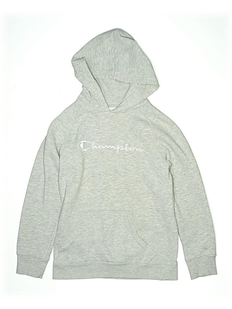 Pre-owned Champion Kids' Pullover Hoodie In Gray