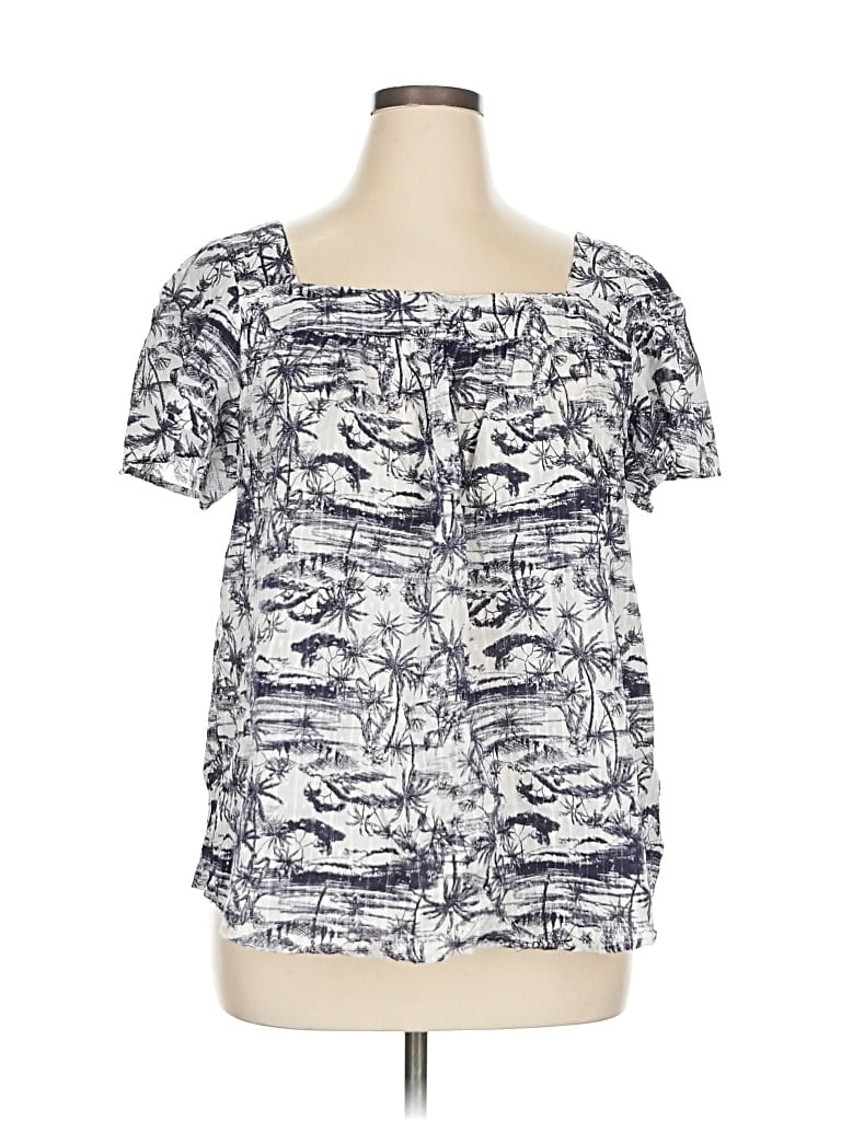 Pre-owned Torrid Short Sleeve Blouse In Blue