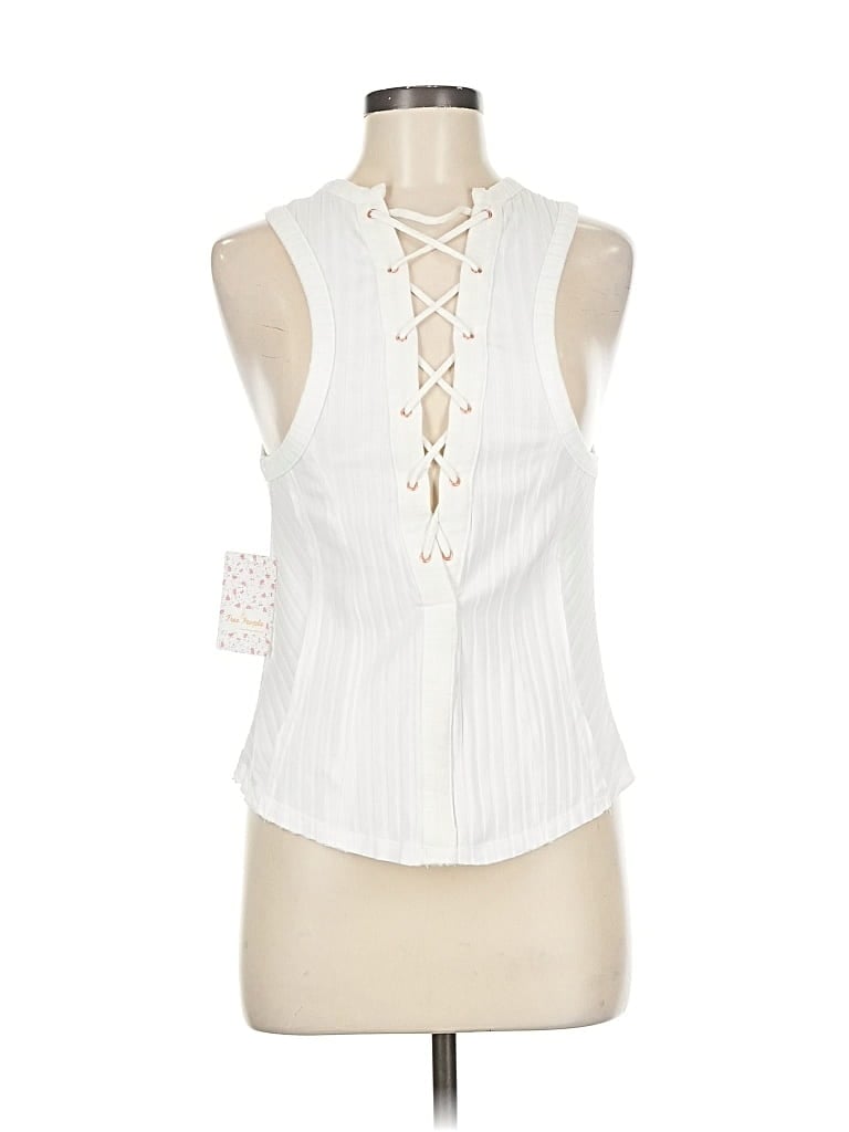 Pre-owned Free People Sleeveless Blouse In White