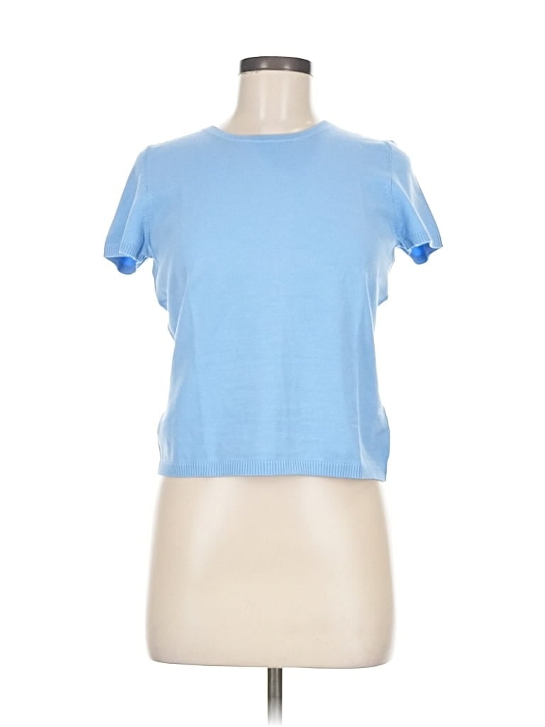 Pre-owned Ann Taylor Short Sleeve T-shirt In Blue