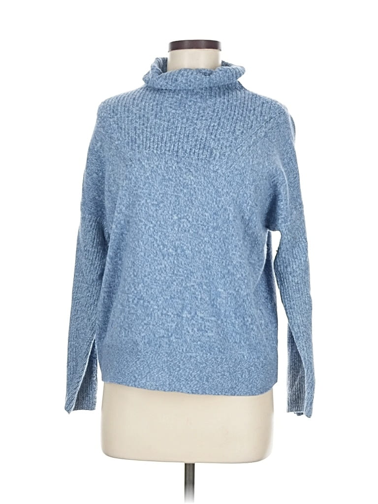 Pre-owned Nic + Zoe Turtleneck Sweater In Blue