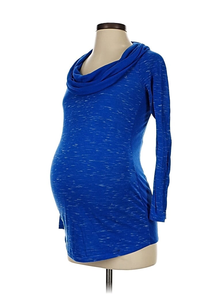 Pre-owned Motherhood Long Sleeve Top Blue Cowl Neck Tops