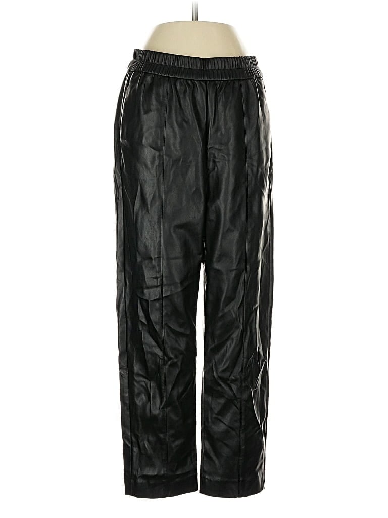 Pre-owned Ann Taylor Faux Leather Pants In Black