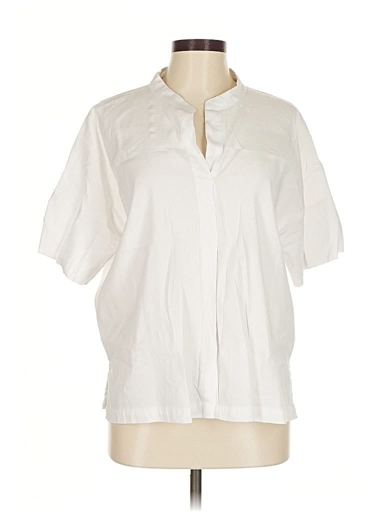 Pre-owned Vince Short Sleeve Blouse In White