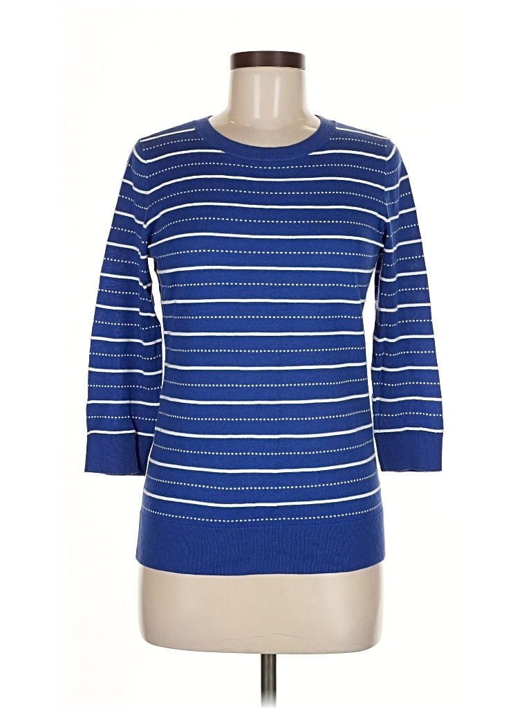 Pre-owned Halogen 3/4 Sleeve T-shirt In Blue