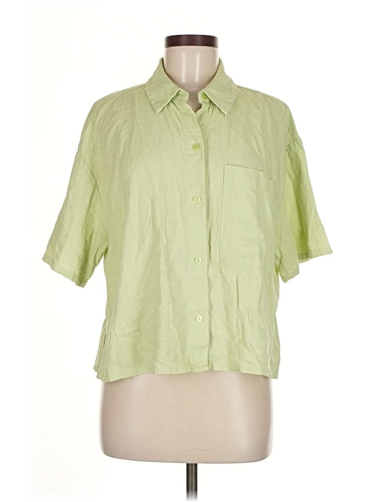 Pre-owned Abercrombie & Fitch Short Sleeve Blouse In Green