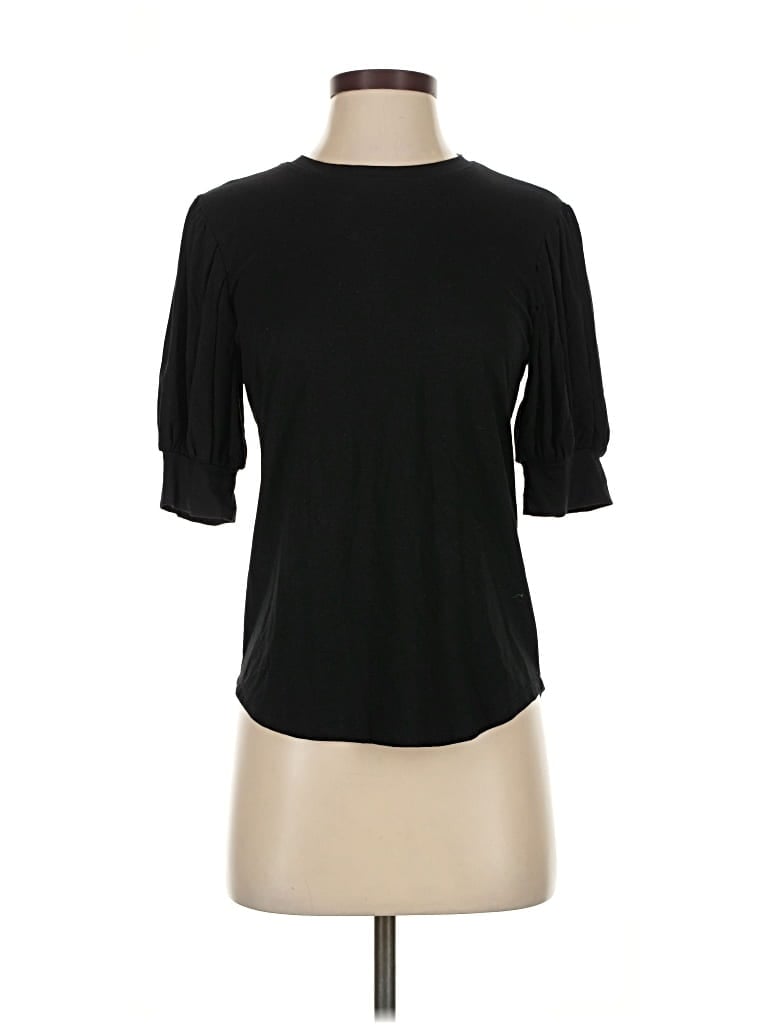 Pre-owned Frame Short Sleeve Top Black Crew Neck Tops