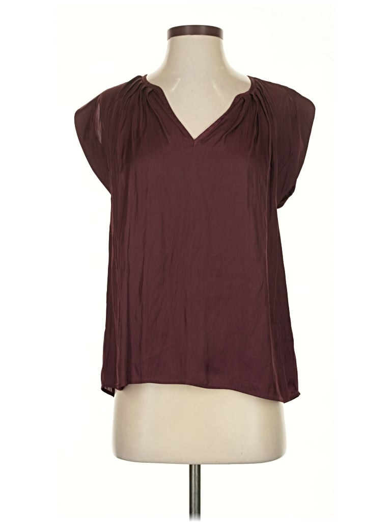 Pre-owned Ulla Johnson Short Sleeve Blouse In Burgundy