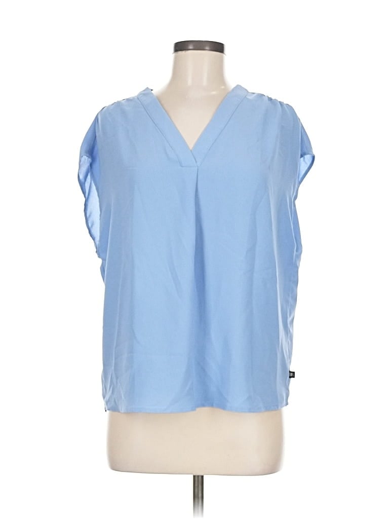 Pre-owned Banana Republic Short Sleeve Blouse In Blue